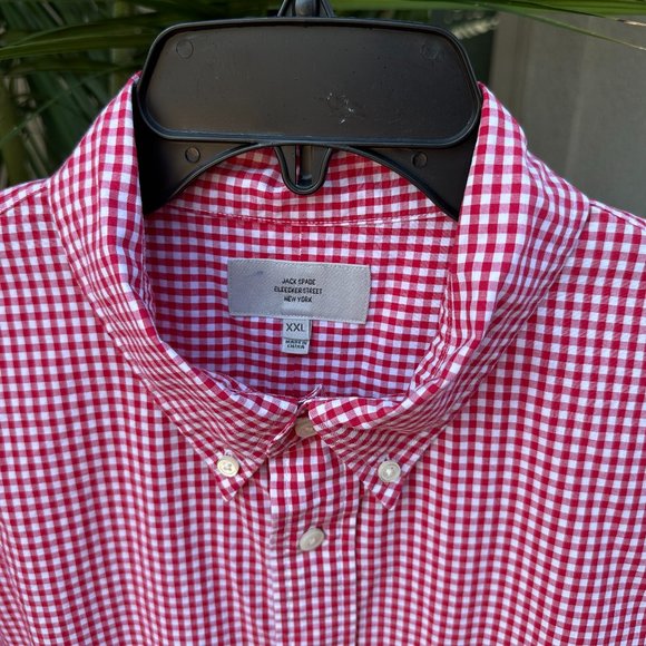 JACK SPADE BLEEKER STREET Men's Red & White Check Shirt - XXL - Picture 3 of 8
